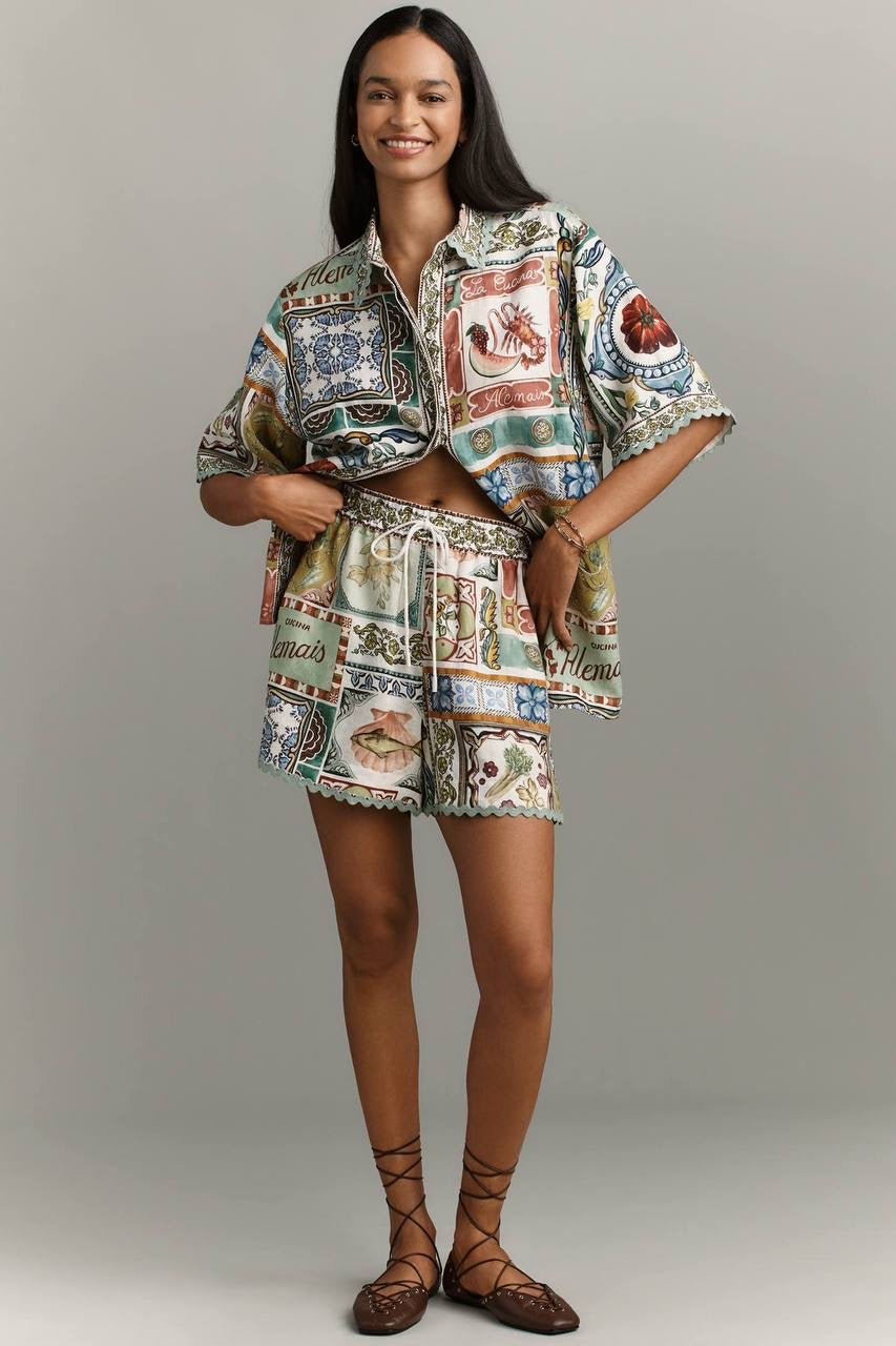 ALM Tommasina Linen Buttondown Shirt | Shorts | Set