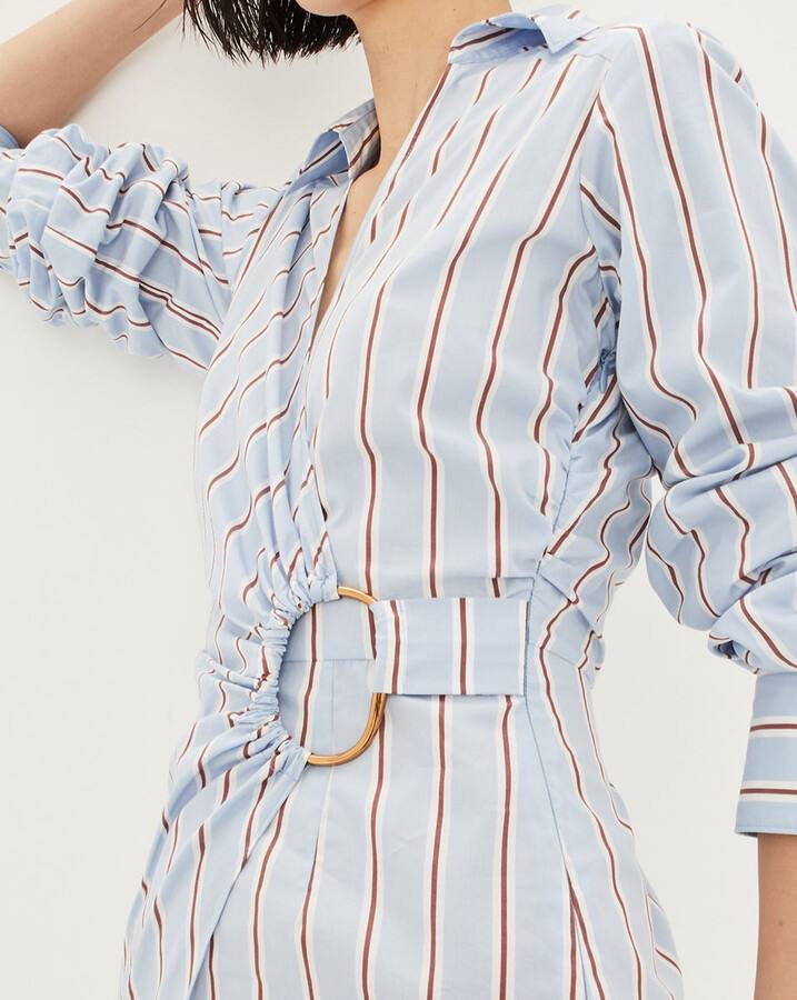 VB Afton Sheath Cotton-Blend Wrap Midi Dress