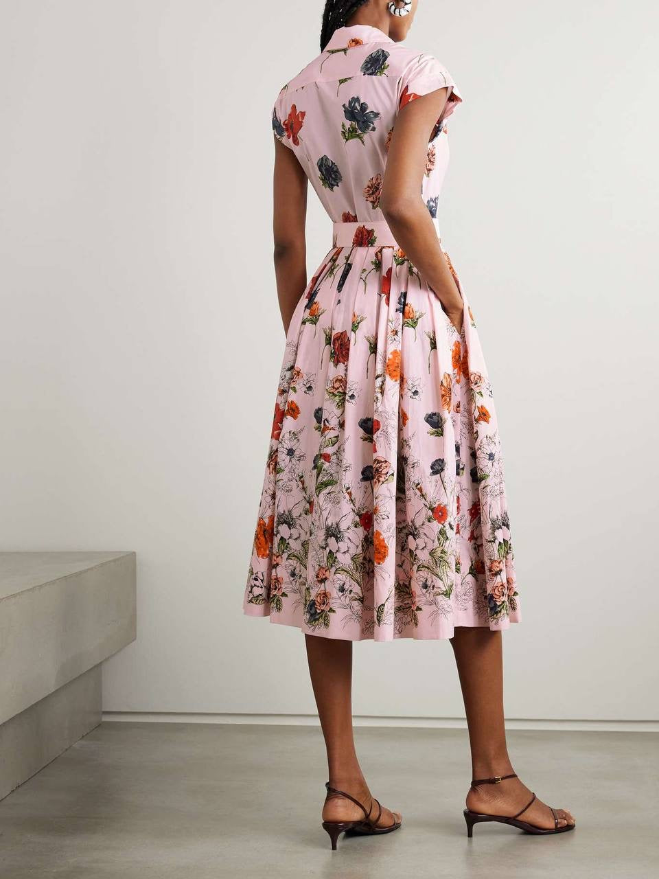 CC Octavia Floral Cotton Midi Dress