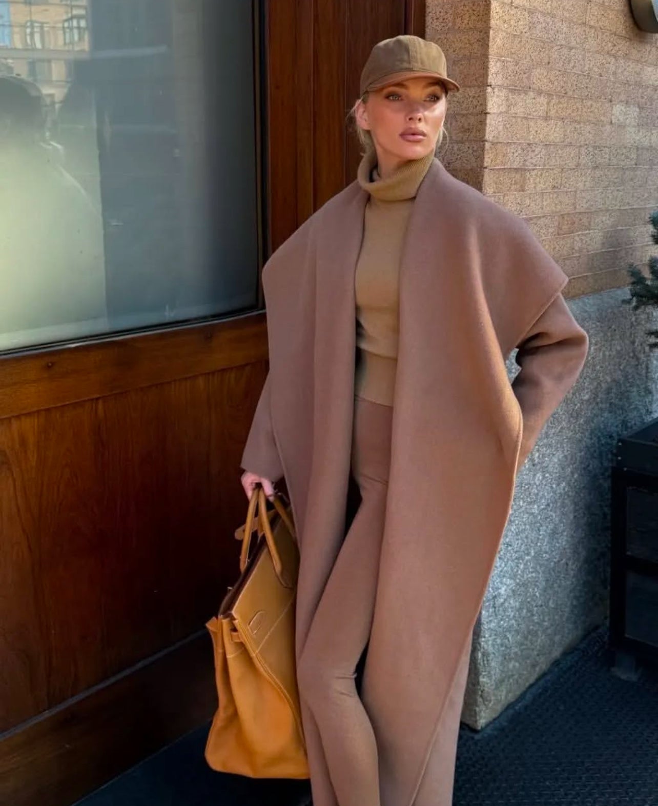 HS The Throw Wool Blend Long Coat