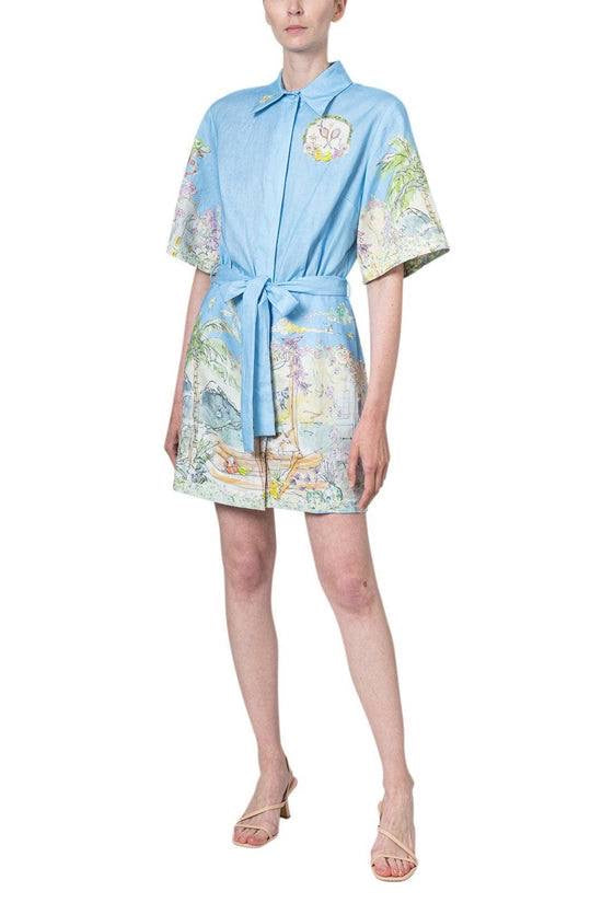 ALM Anouk Linen Mini Dress Shirtdress