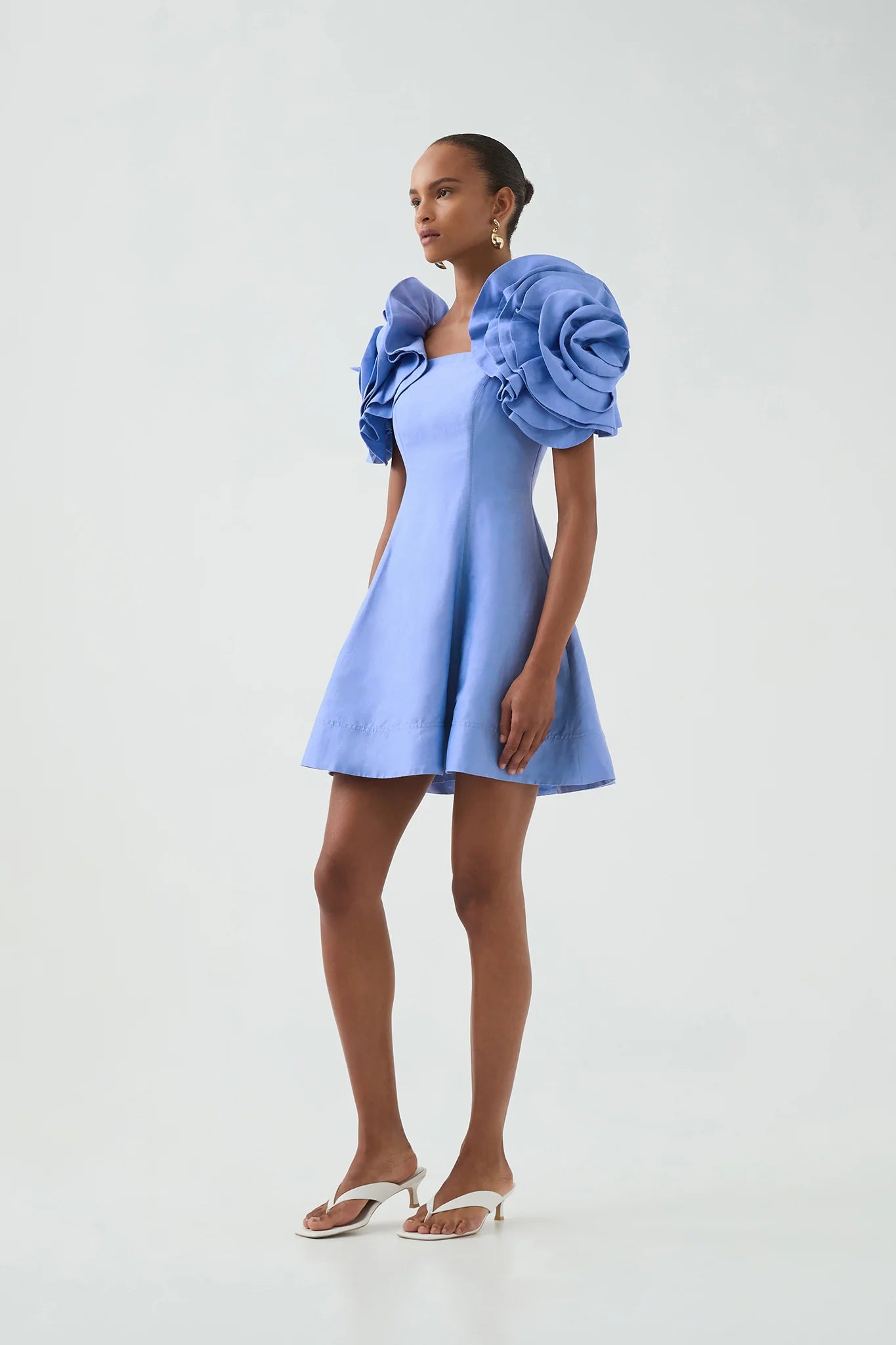 AJ Twyla Linen-Viscose Mini Dress