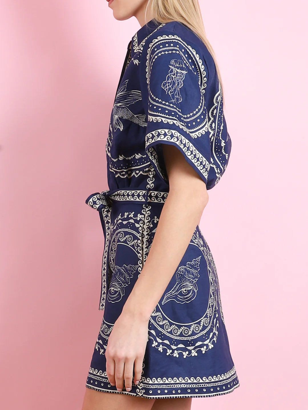 ALM Oceane Linen Shirtdress Mini Dress