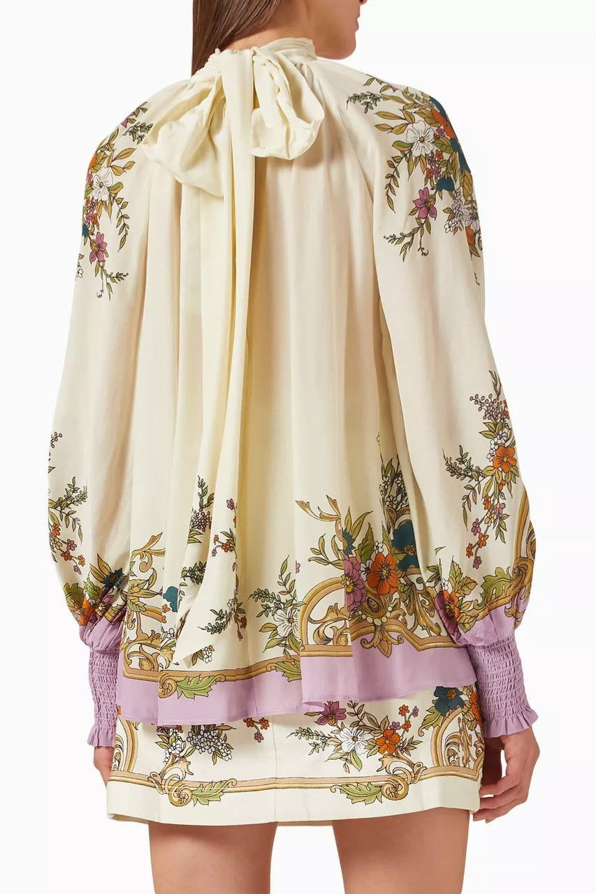 ALM Antoinette Blouse Viscose-Silk Blouse | Linen Mini Skirt | Set