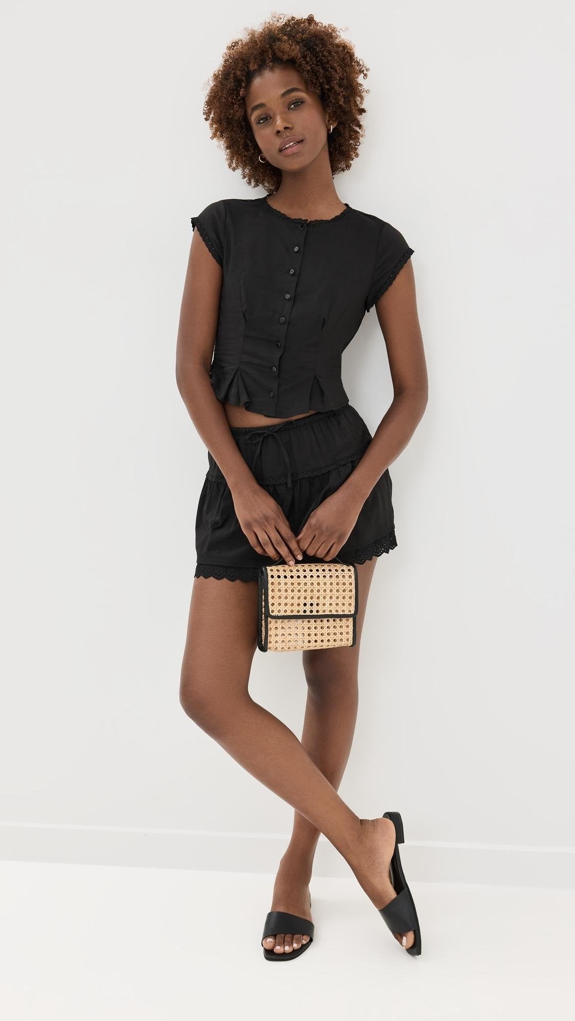 6 Colors! Ref Valetta Two Piece | Top Mini Skirt | Cotton-Viscose Set