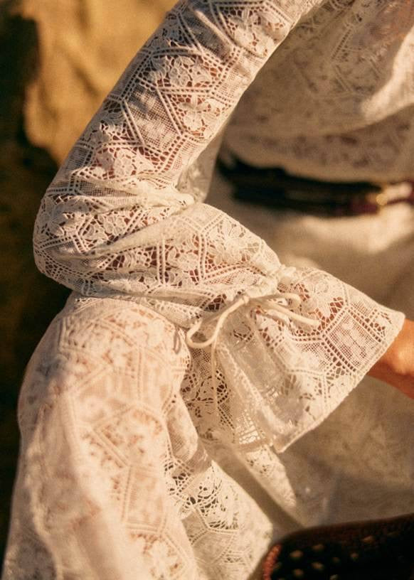 SZ Faria Sheer Lace Long Sleeved Shirt