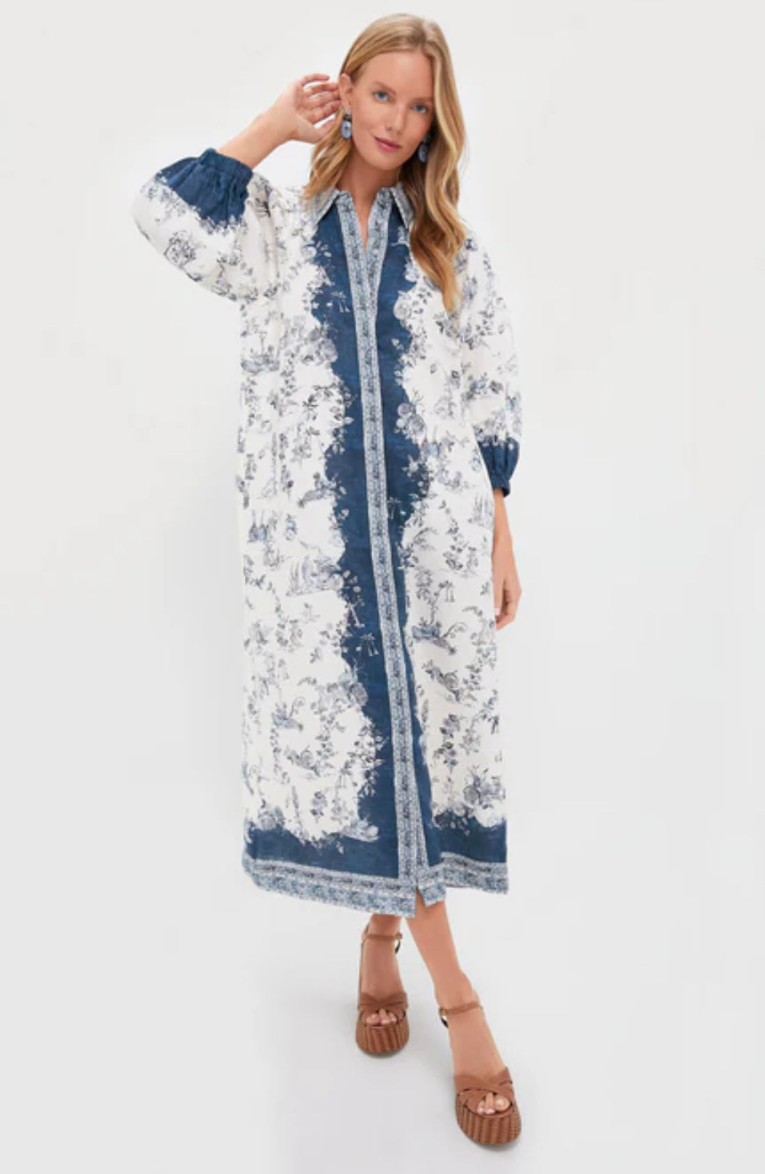 ALM Casa Linen Shirtdress Midi Dress