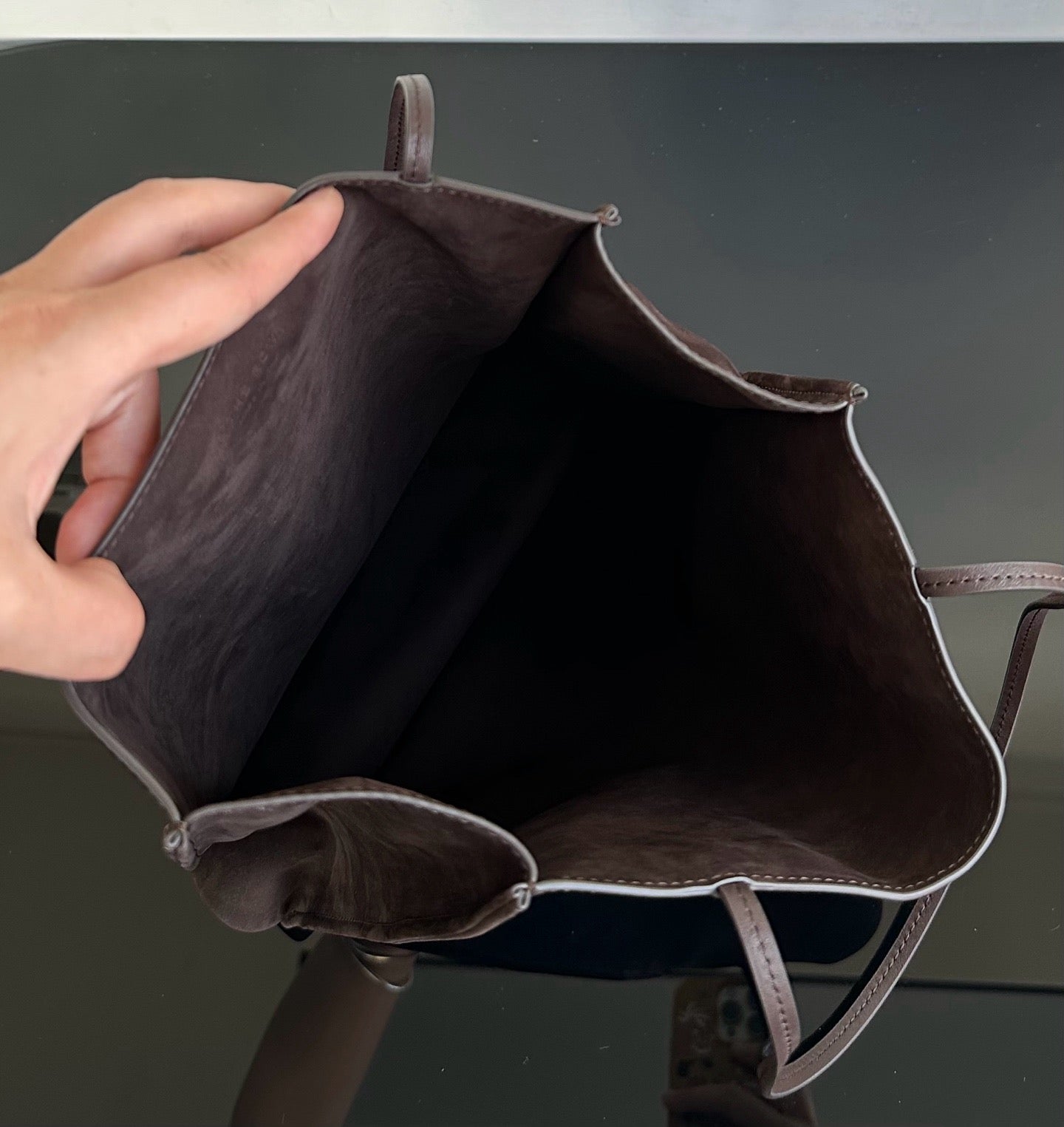 TR To Go Large Nubuck Leather Tote Bag