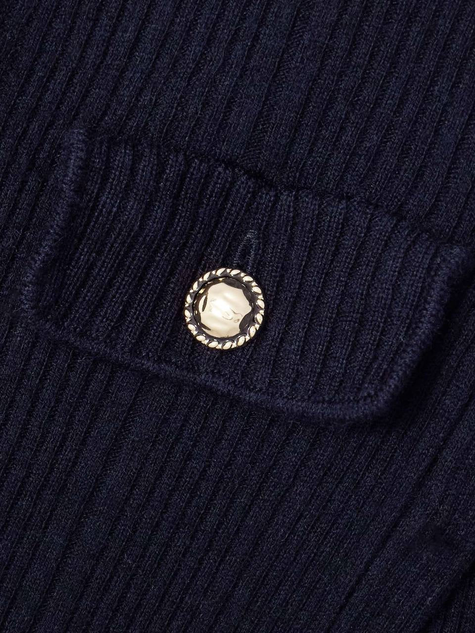 SP Navy Viscose Knit Mini | Midi Dress