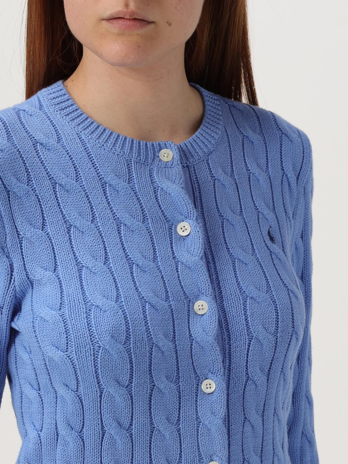 5 Colors! RL Cotton Cable Knit Crewneck Cardigan
