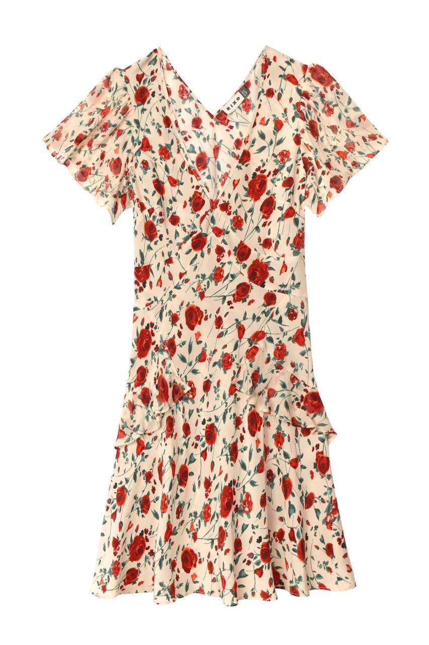 RX Sutton Flutter Sleeve Silk Mini Dress