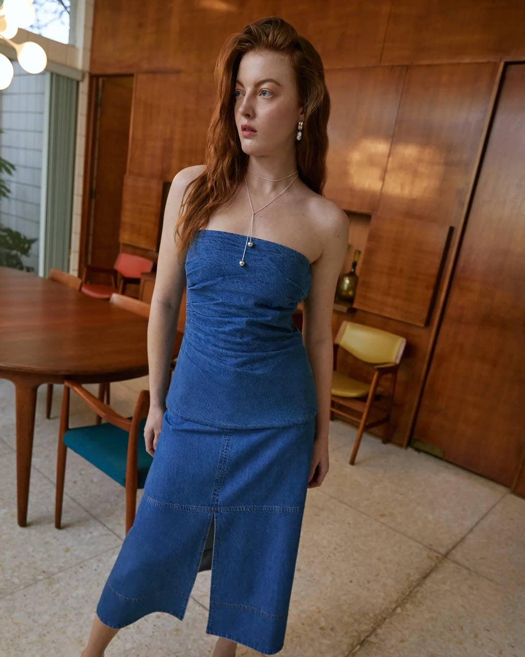 TT Hudie Denim Midi Skirt