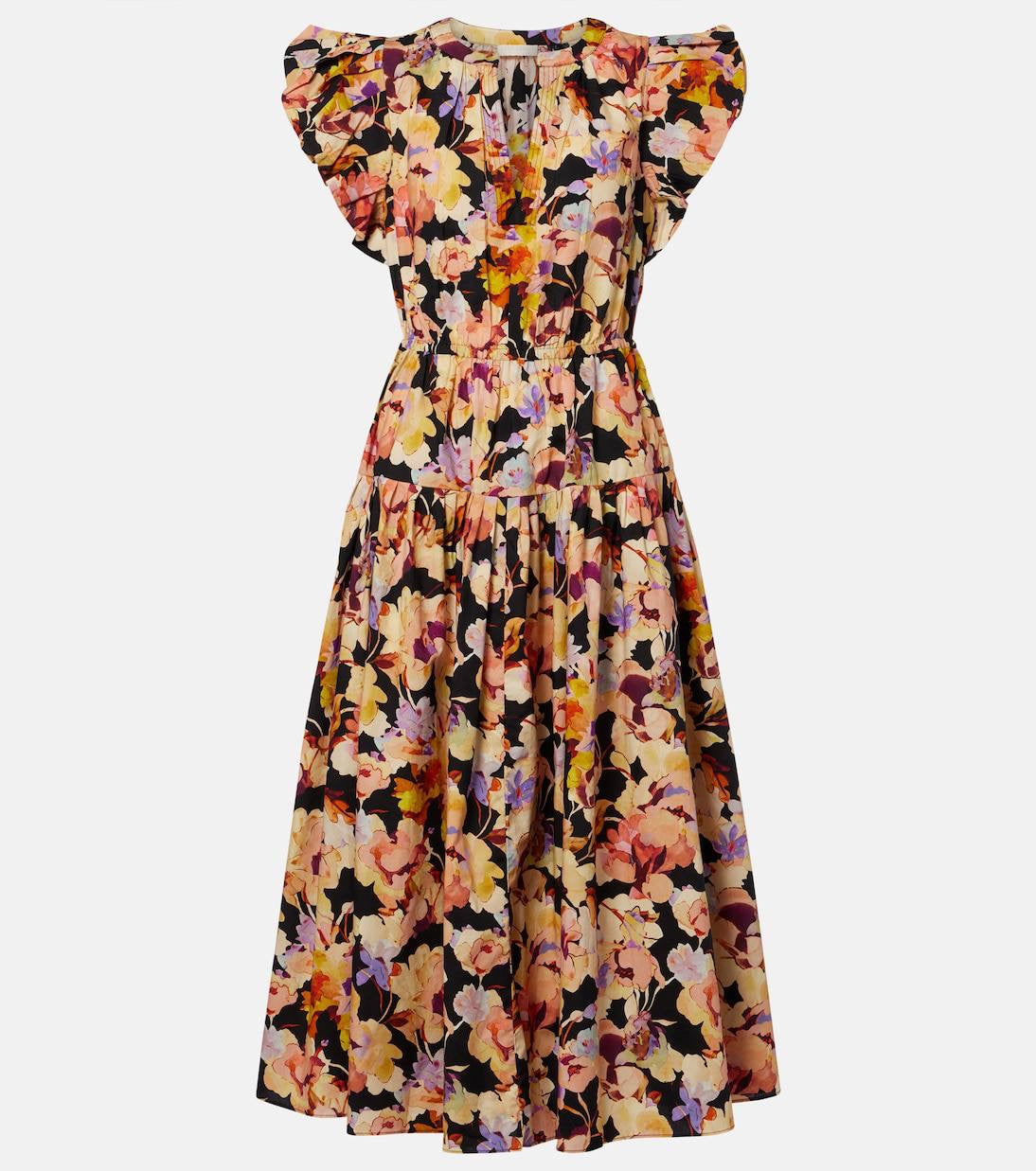 UJ Marin Puff Sleeve Cotton Midi Dress