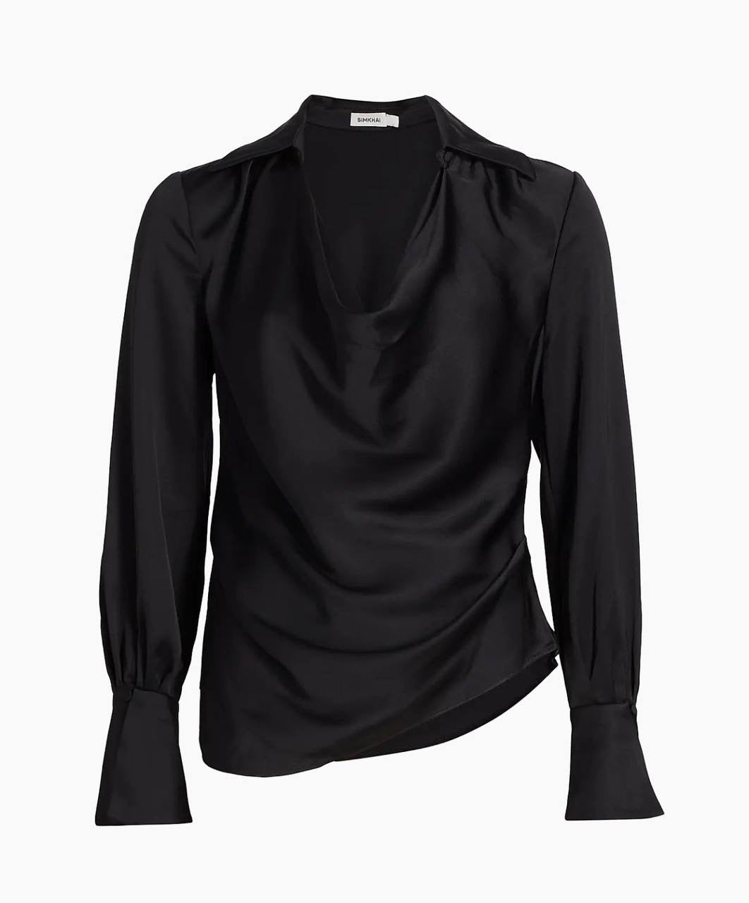 SK Symone Satin Cowl Neck Top