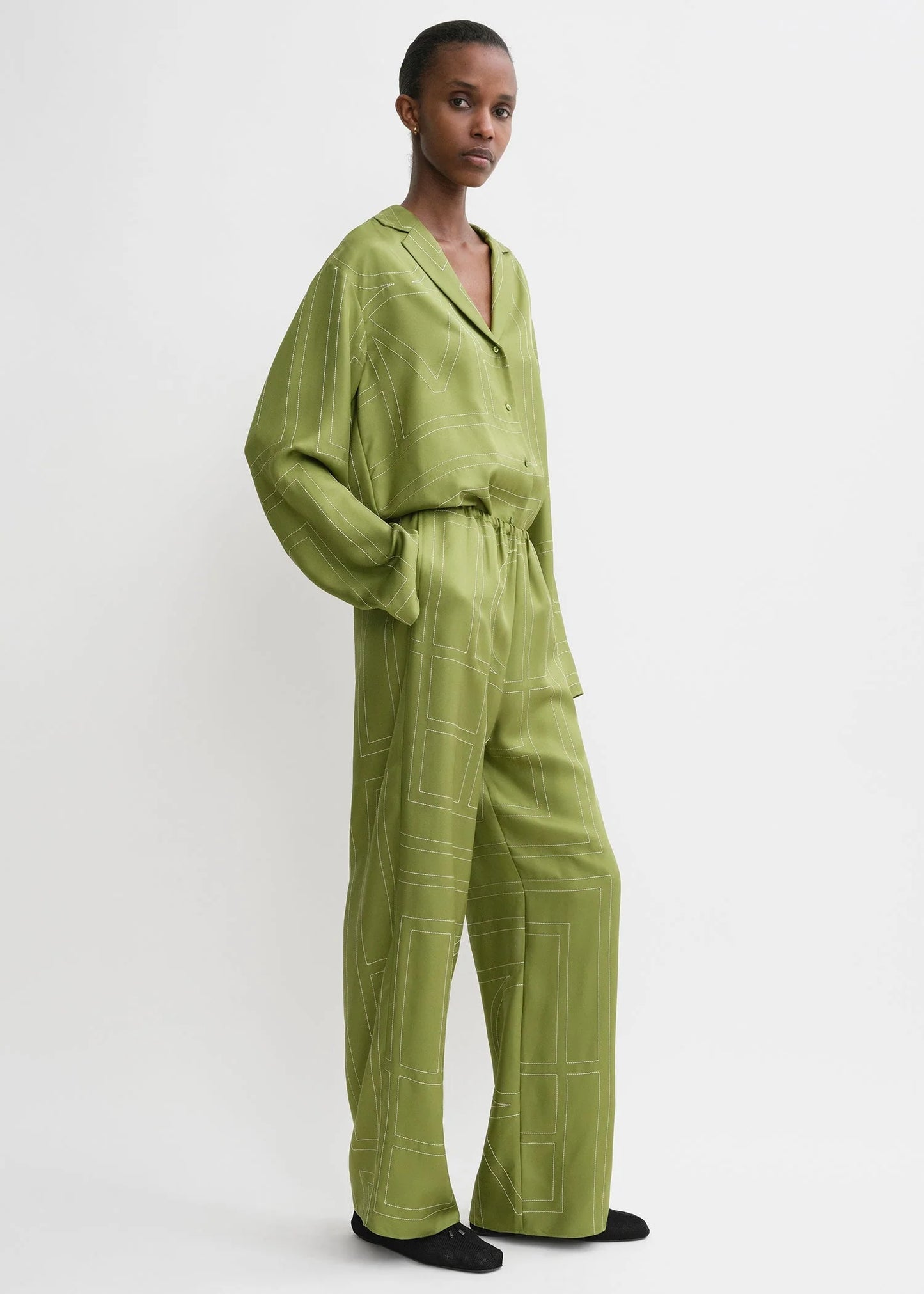 Tot Monogram Silk PJ Shirt Top | Shorts | Pants | Set