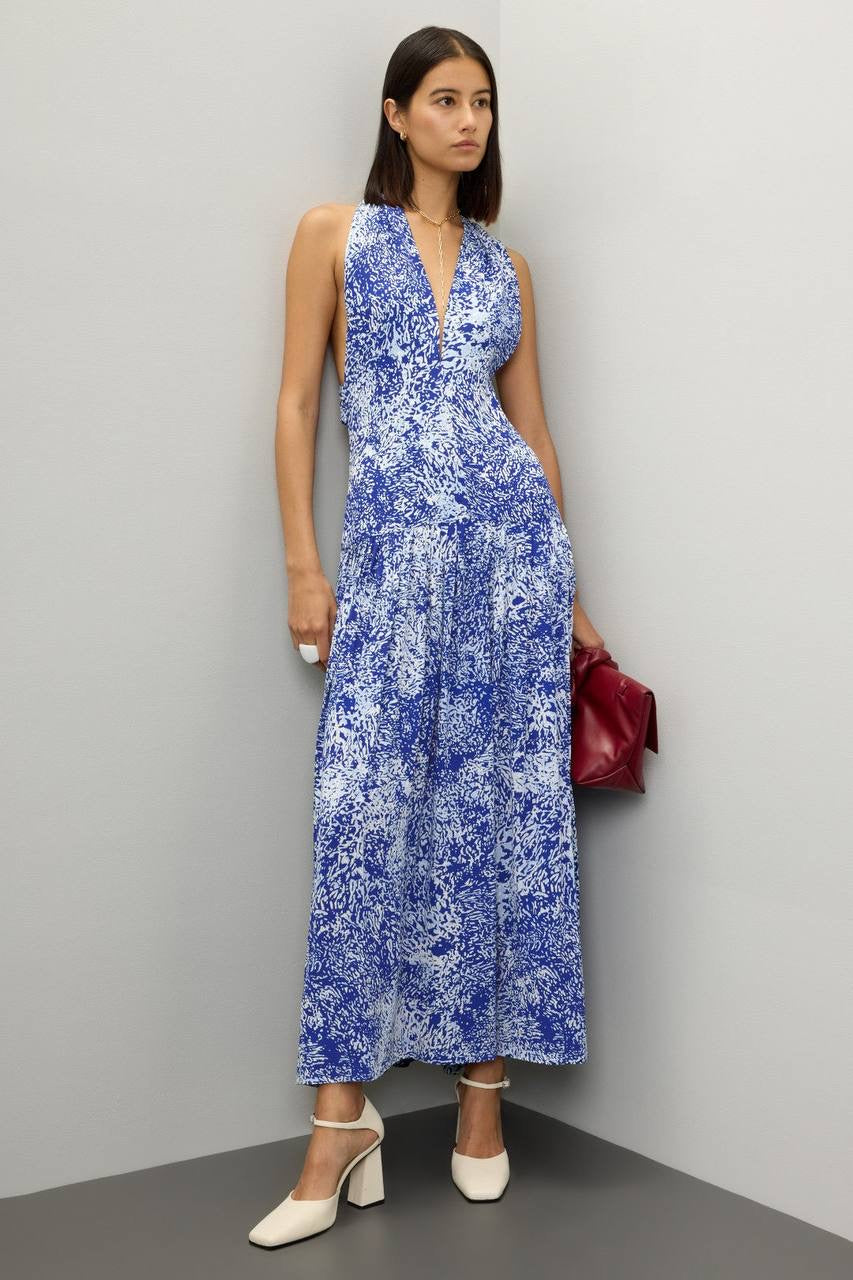 PS Simone V-Neck Twist Back Viscose Printed Maxi Dress