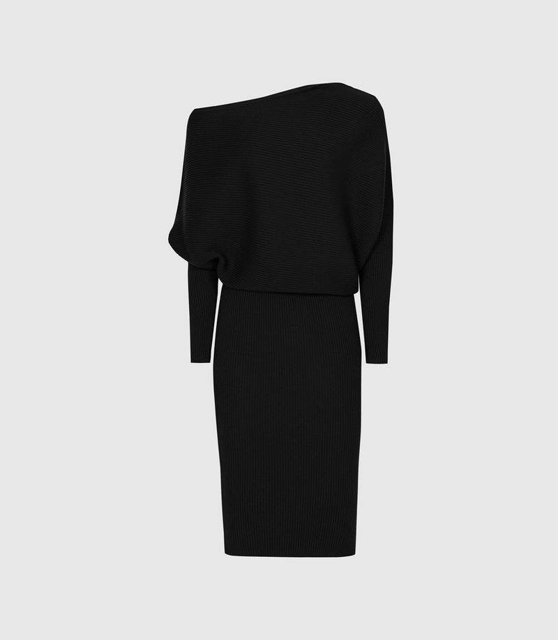 RS Lara Off The Shoulder Ribbed Midi Dress