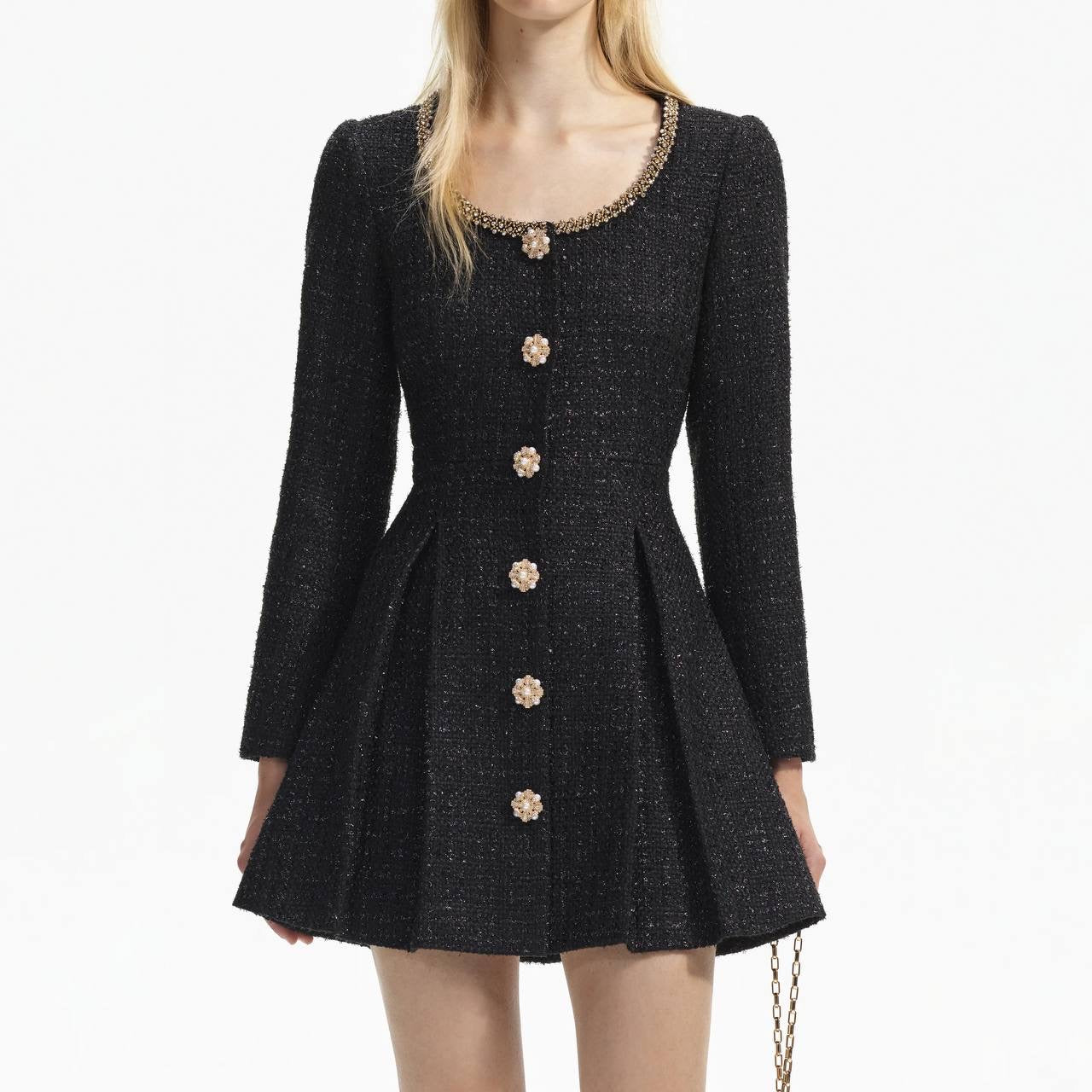 SP Black Boucle Mini Dress
