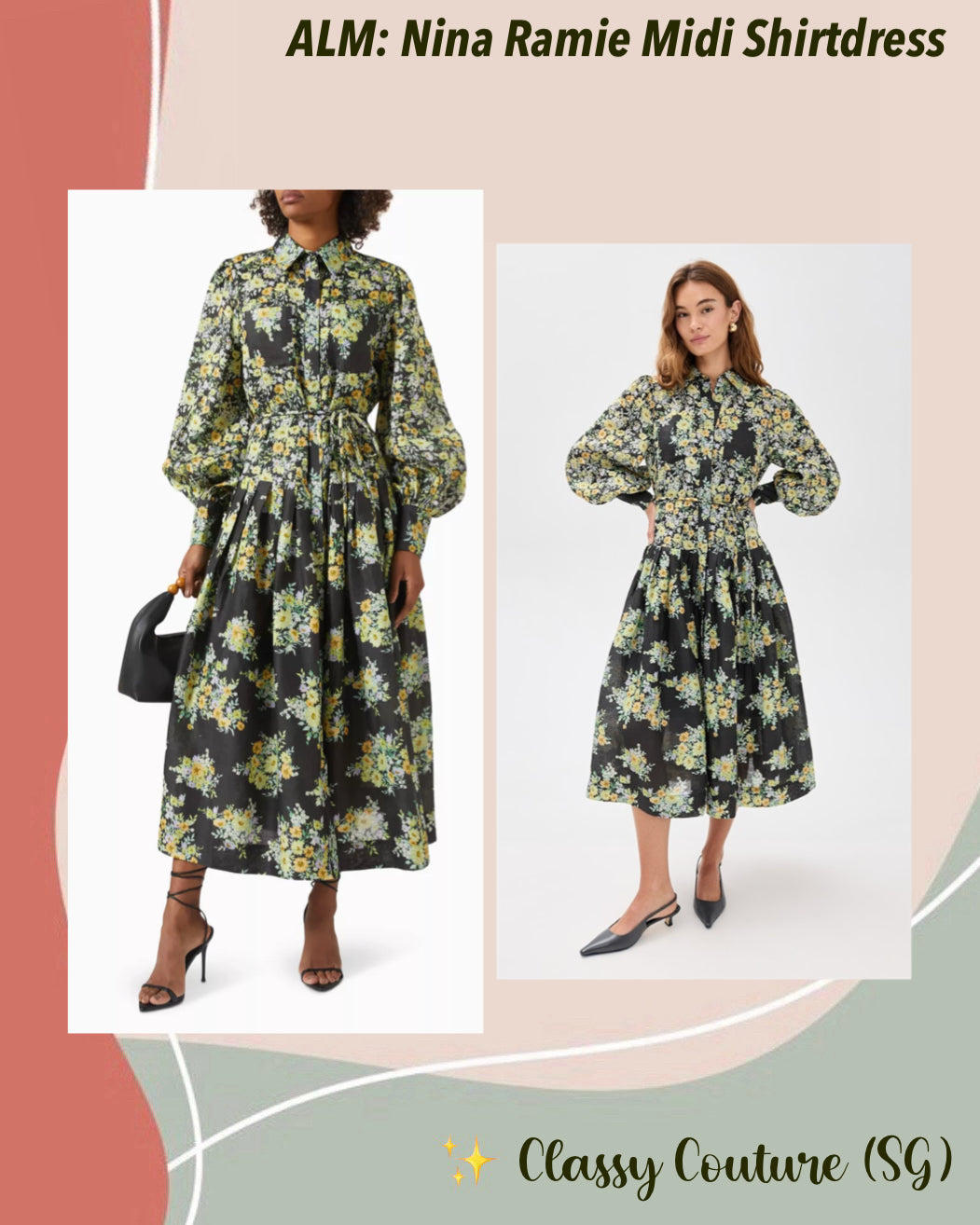ALM Nina Ramie Shirtdress Midi Dress