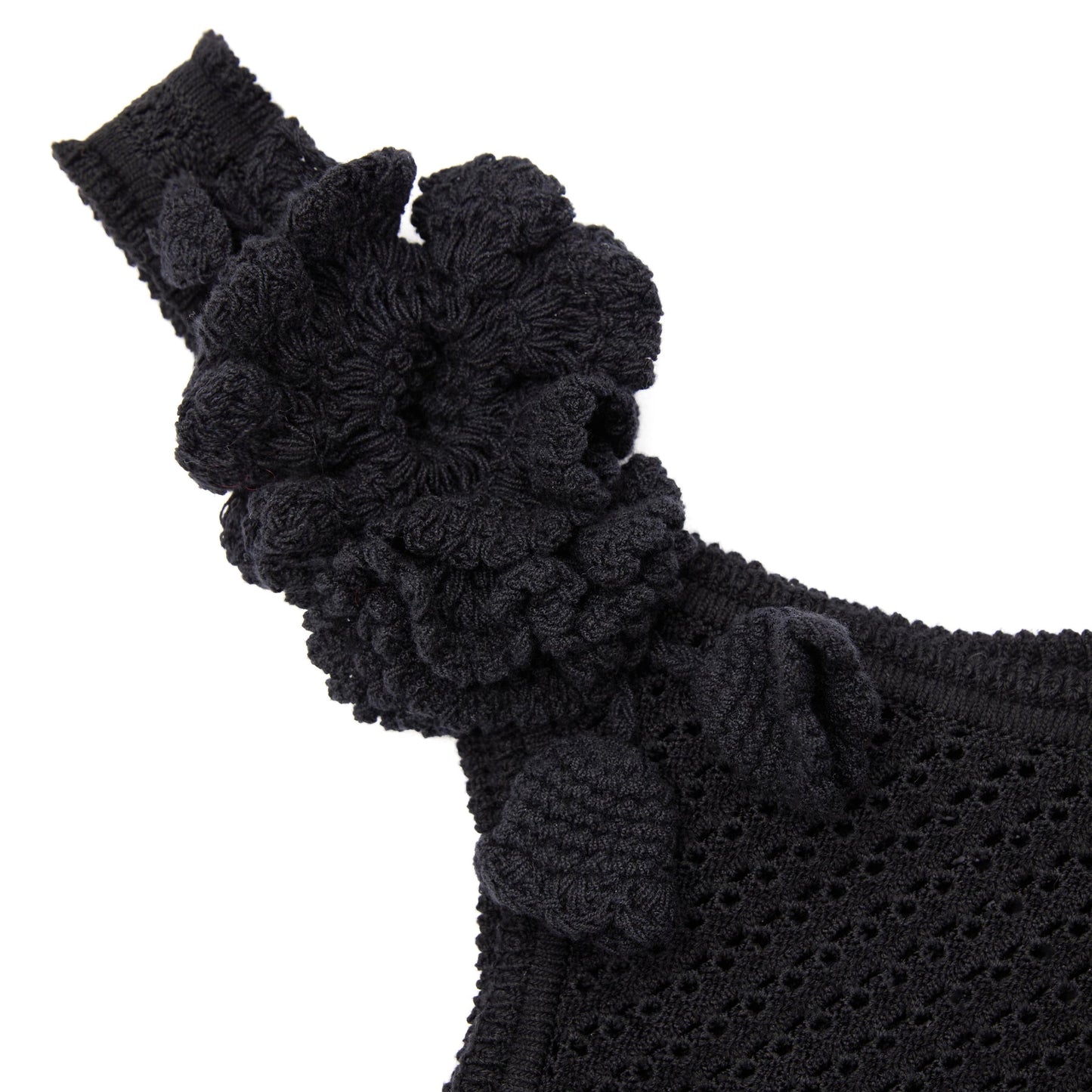 SP Black | Yellow | White Crochet Midi Dress Knit Floral