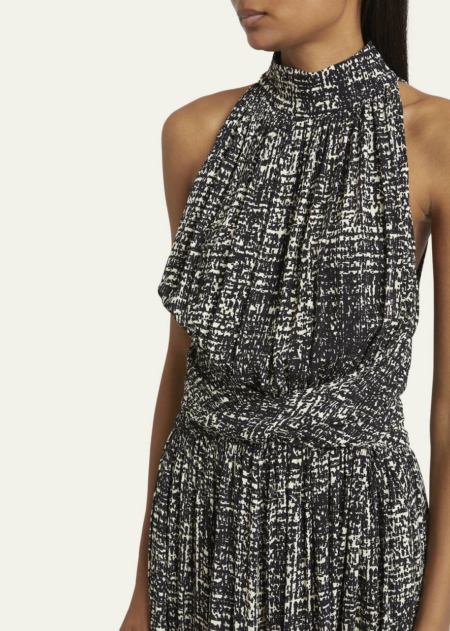 PS Lola Twist Front High Neck Sleeveless Vicose Crepe Midi Dresss
