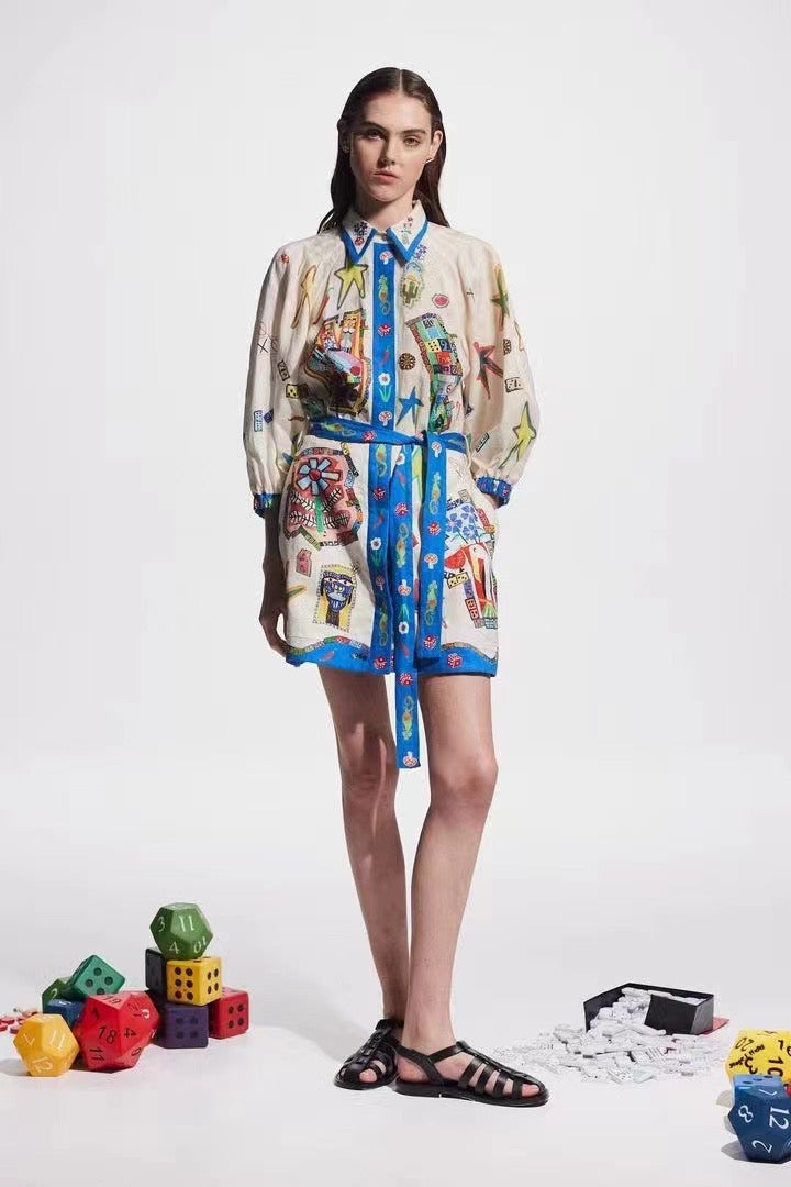ALM Players Linen Mini Dress