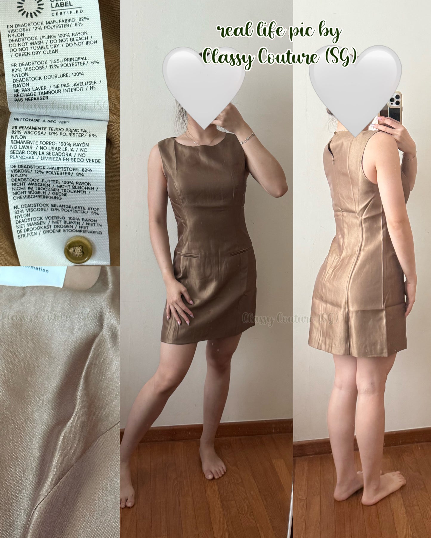 Ref Citron Viscose-Blend Mini Dress in Bronze