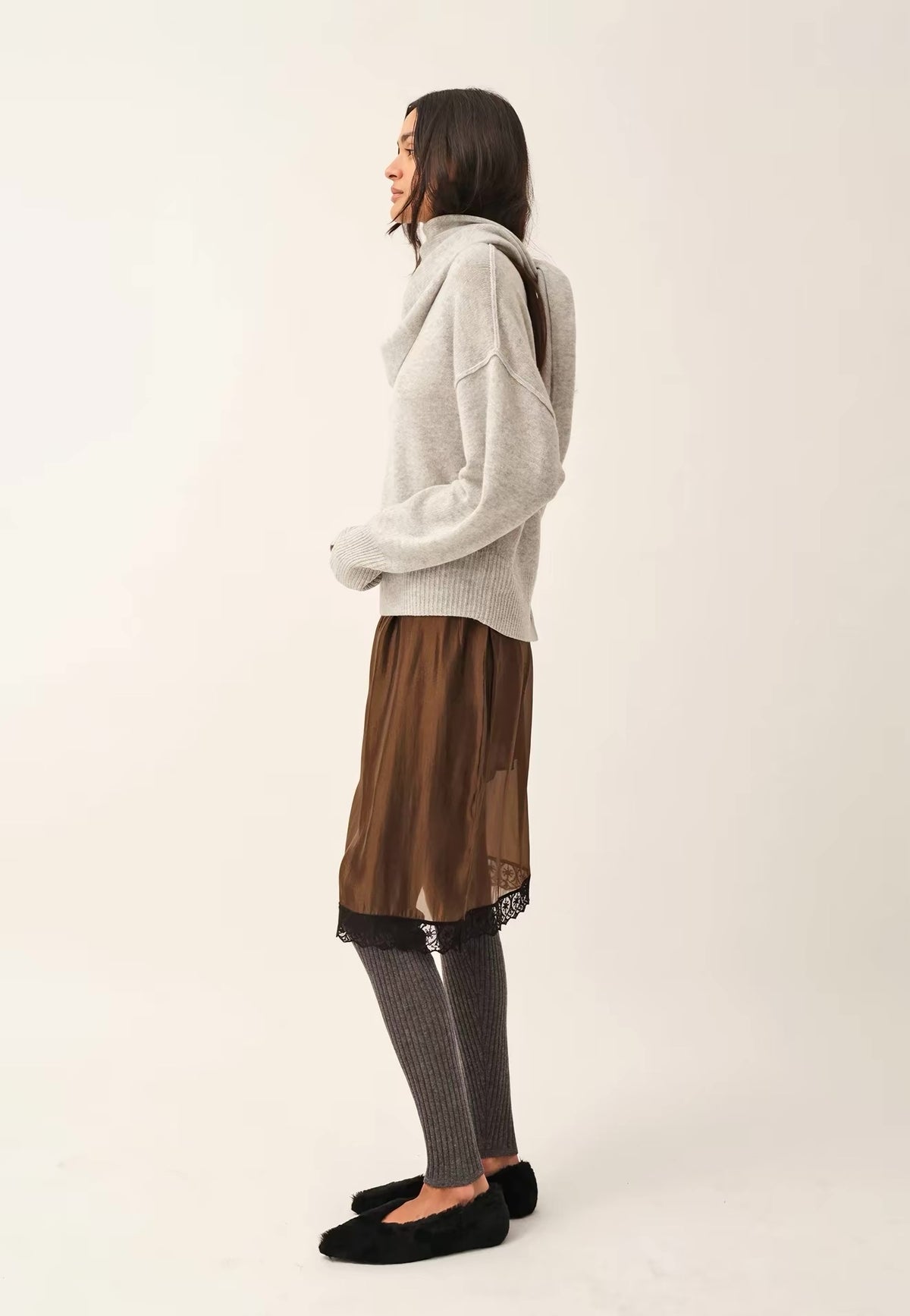 Gilian Viscose-blend Lace-trim Midi Skirt