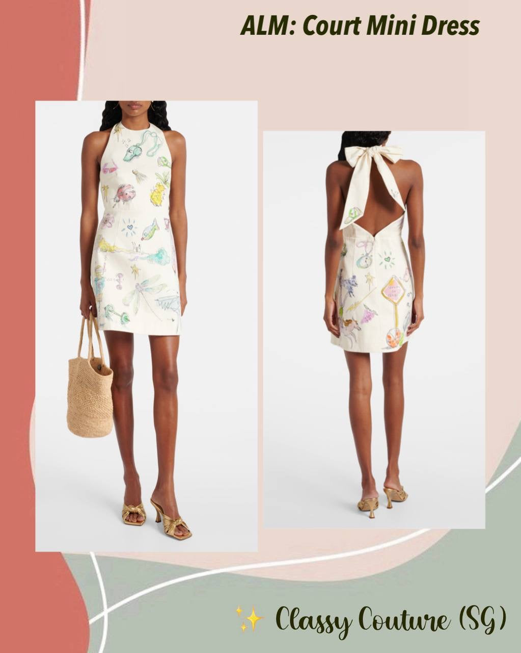 ALM Court Halter Tie Mini Dress