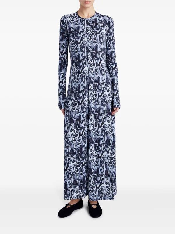 PS Atlas Long Sleeved Print Rayon Jersey Maxi Dress