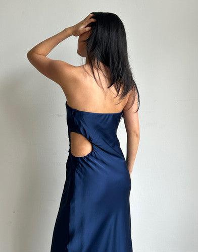 SALE! Ref Nevaeh Satin Cut Out Strapless Midi Maxi Dress