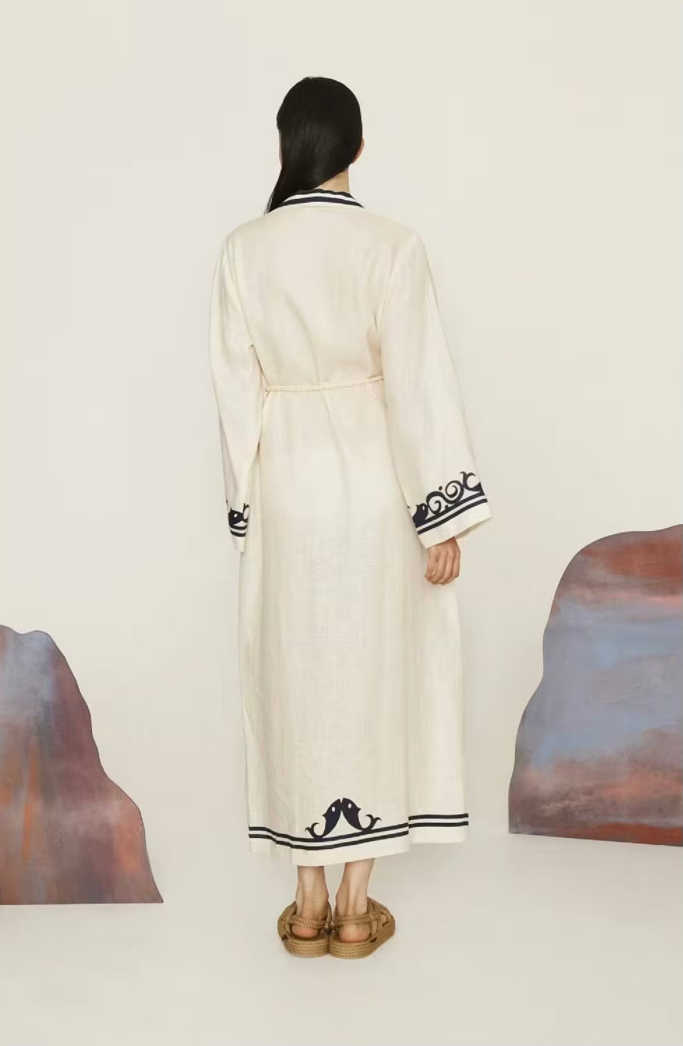 ALM Marine Linen Midi Dress Shirtdress