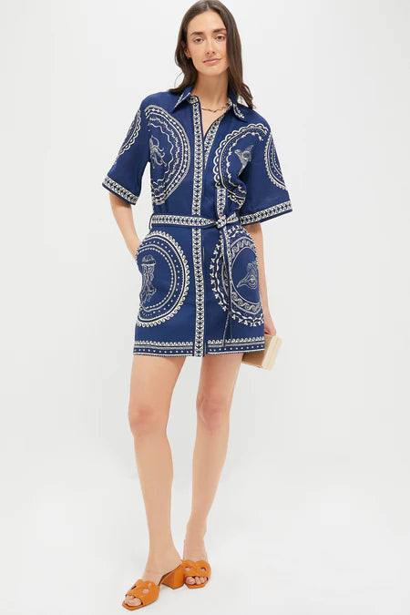 ALM Oceane Linen Shirtdress Mini Dress