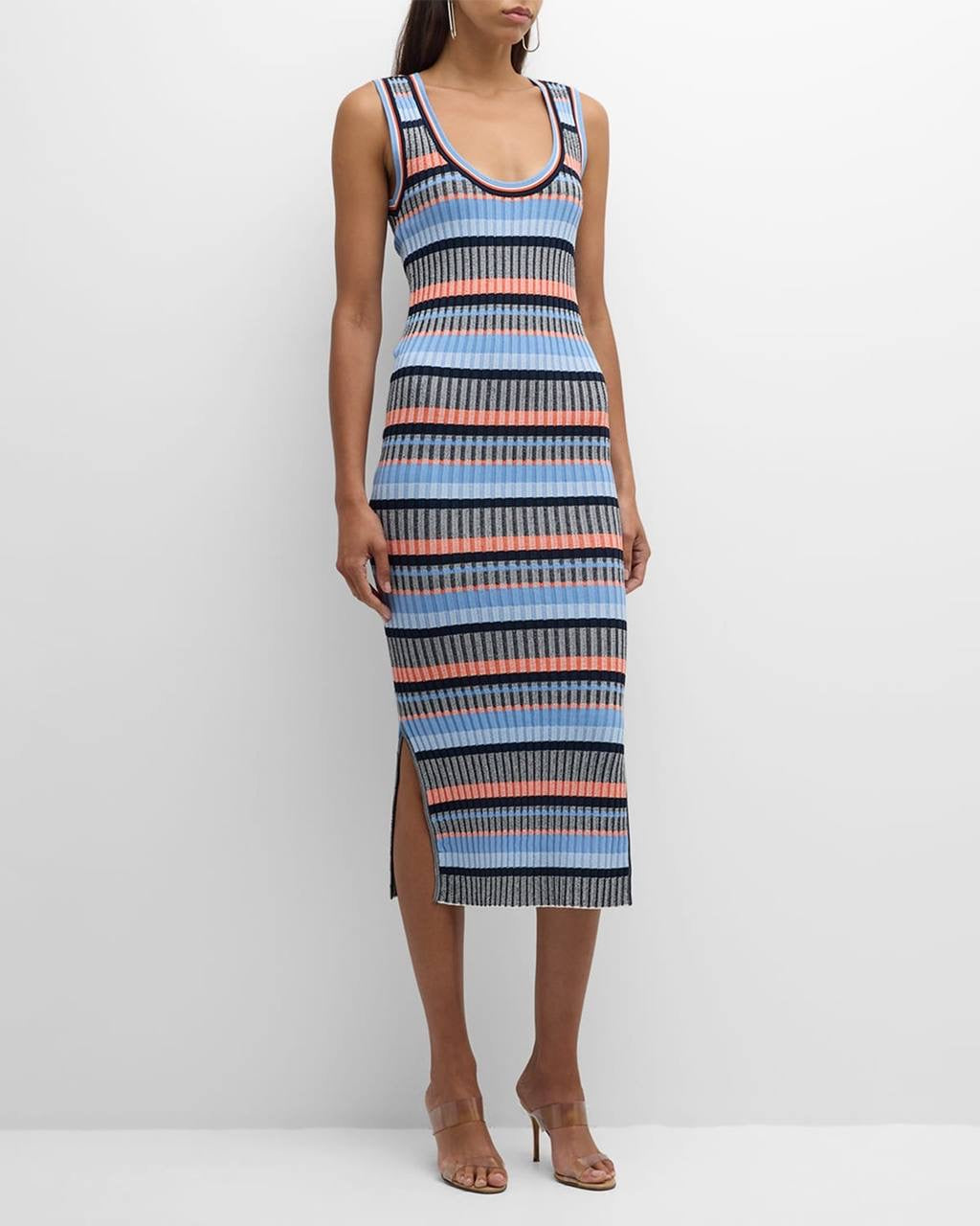 VB Fabiana Striped Knit Bodycon Midi Dress