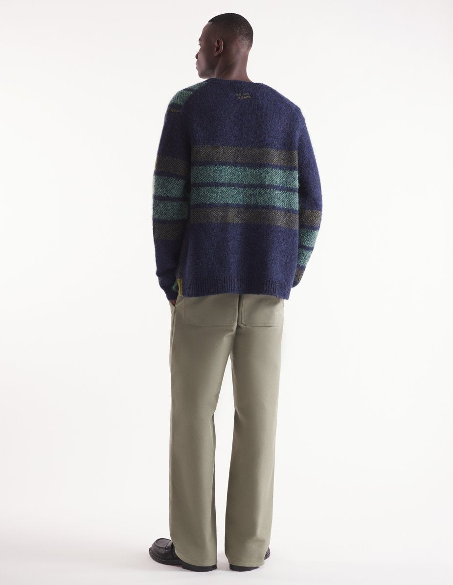 MK Men’s Graphic Check Wool-Blend Pullover Sweater | Cardigan