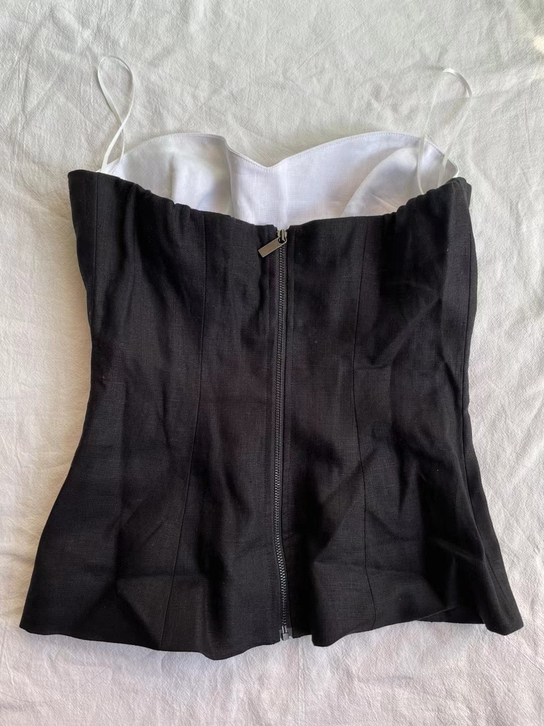 Ayda Linen Top | strapless tube