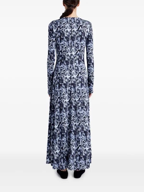 PS Atlas Long Sleeved Print Rayon Jersey Maxi Dress