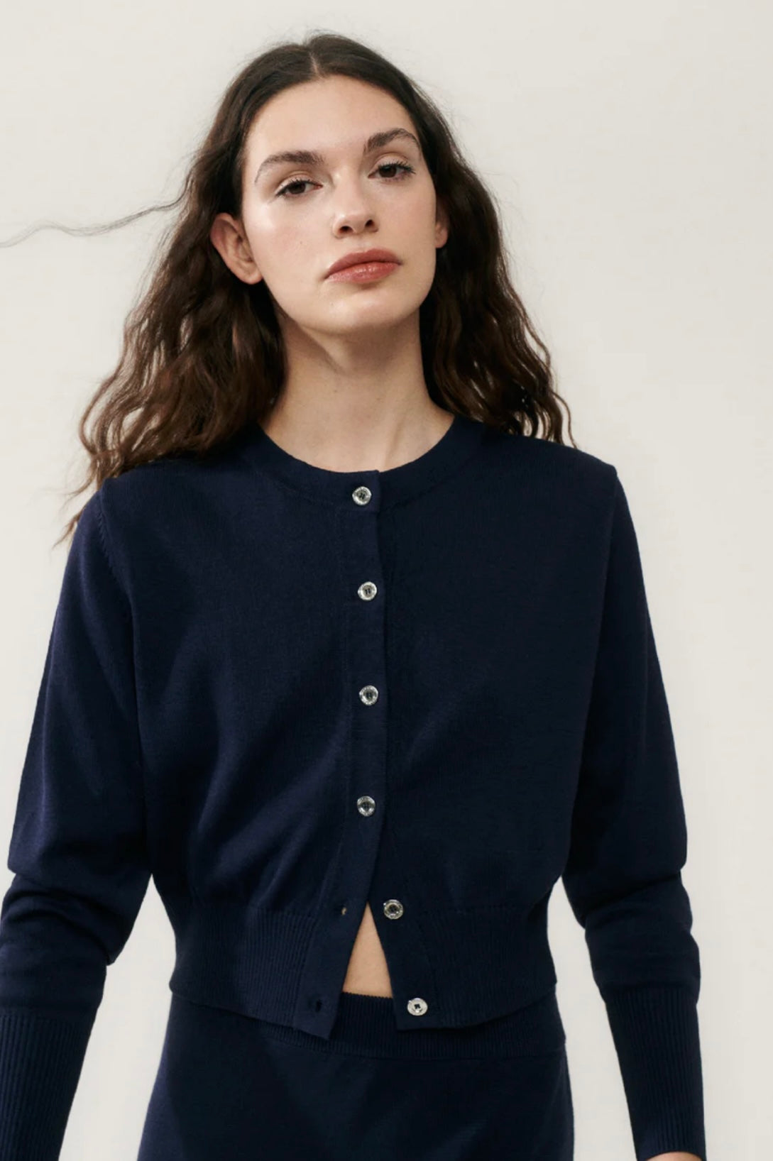 SL Cropped Silk-Cotton Cardigan in Moon | Midnight | Goldfinch | Lake