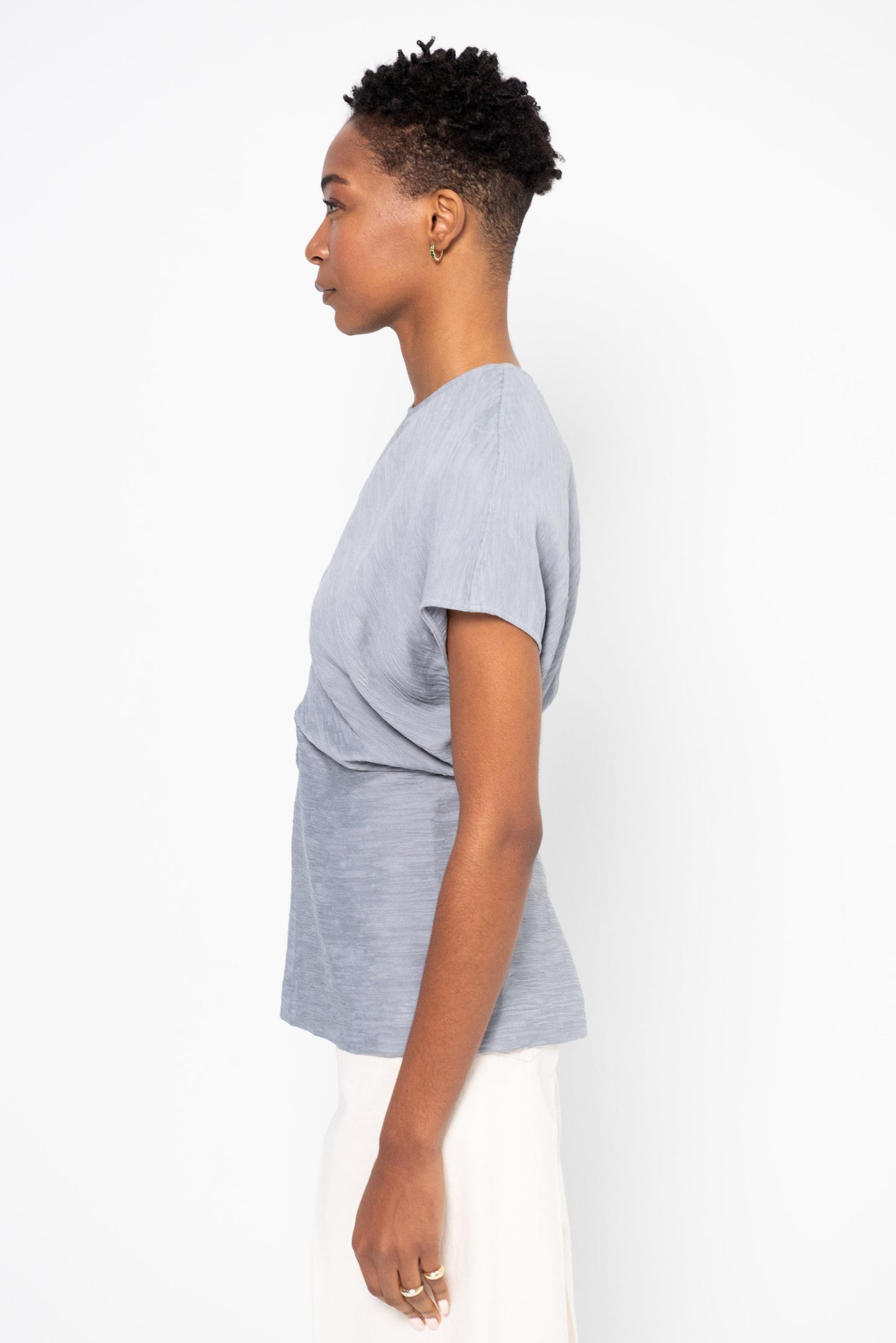 Best! Tot Slouch Waist Crinkled Viscose-Blend Top