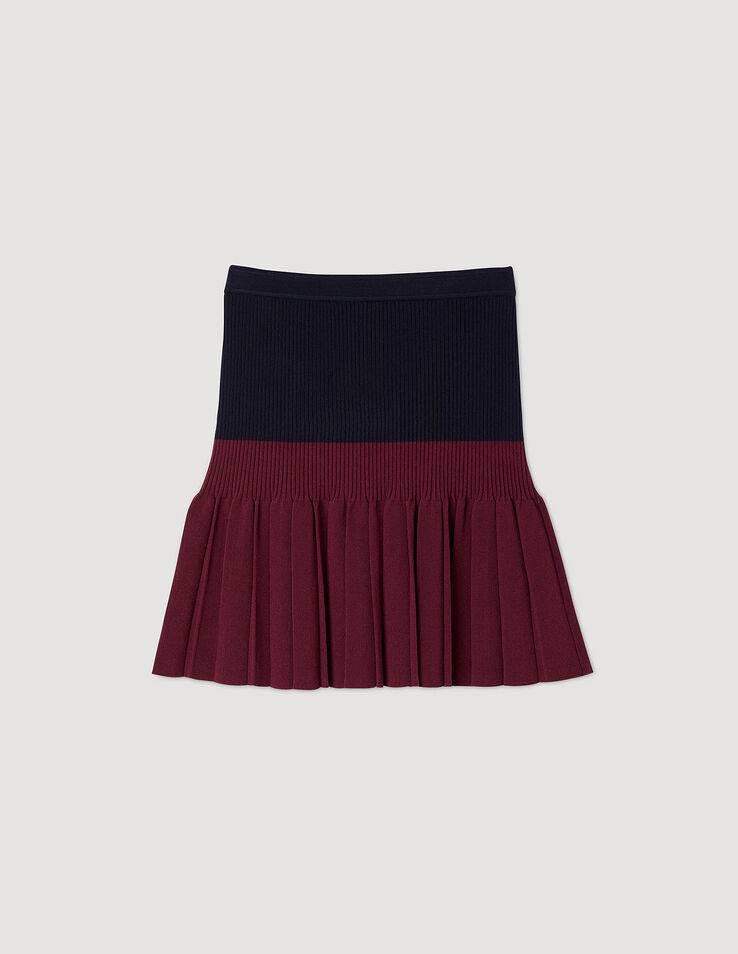 SD Arie Sleeveless Knit Cropped Top | Arielle Pleated Mini Skirt | Viscose-Blend Navy/Red Contrast Set