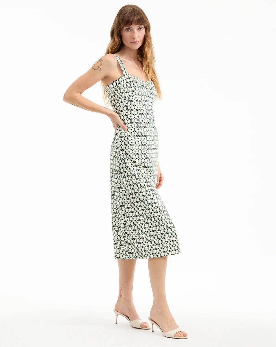VB Colleen Linen-Blend Midi Dress