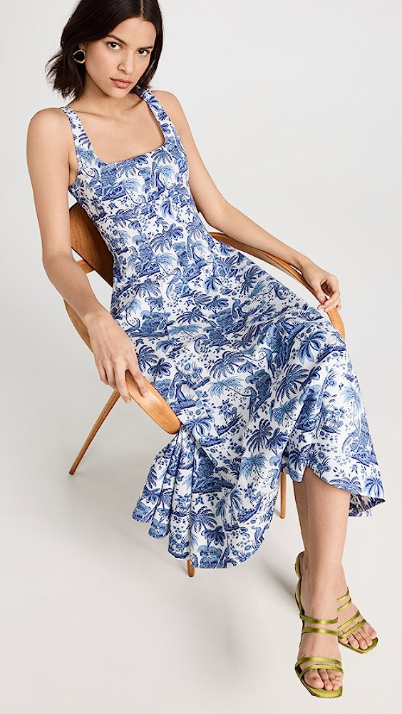 STA Wells Stretch Cotton Poplin Midi Dress