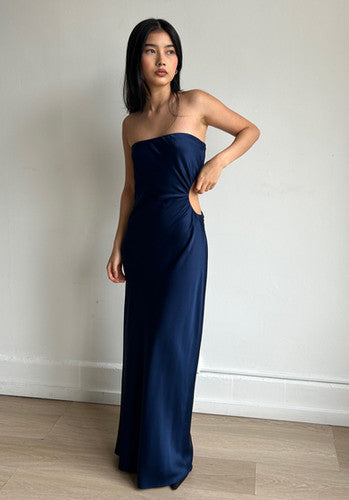 SALE! Ref Nevaeh Satin Cut Out Strapless Midi Maxi Dress