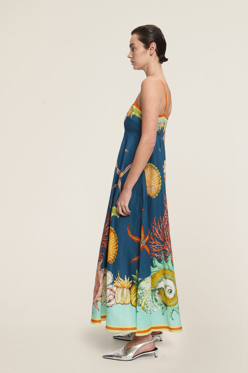 ALM Dorian Linen Midi Dress Sundress