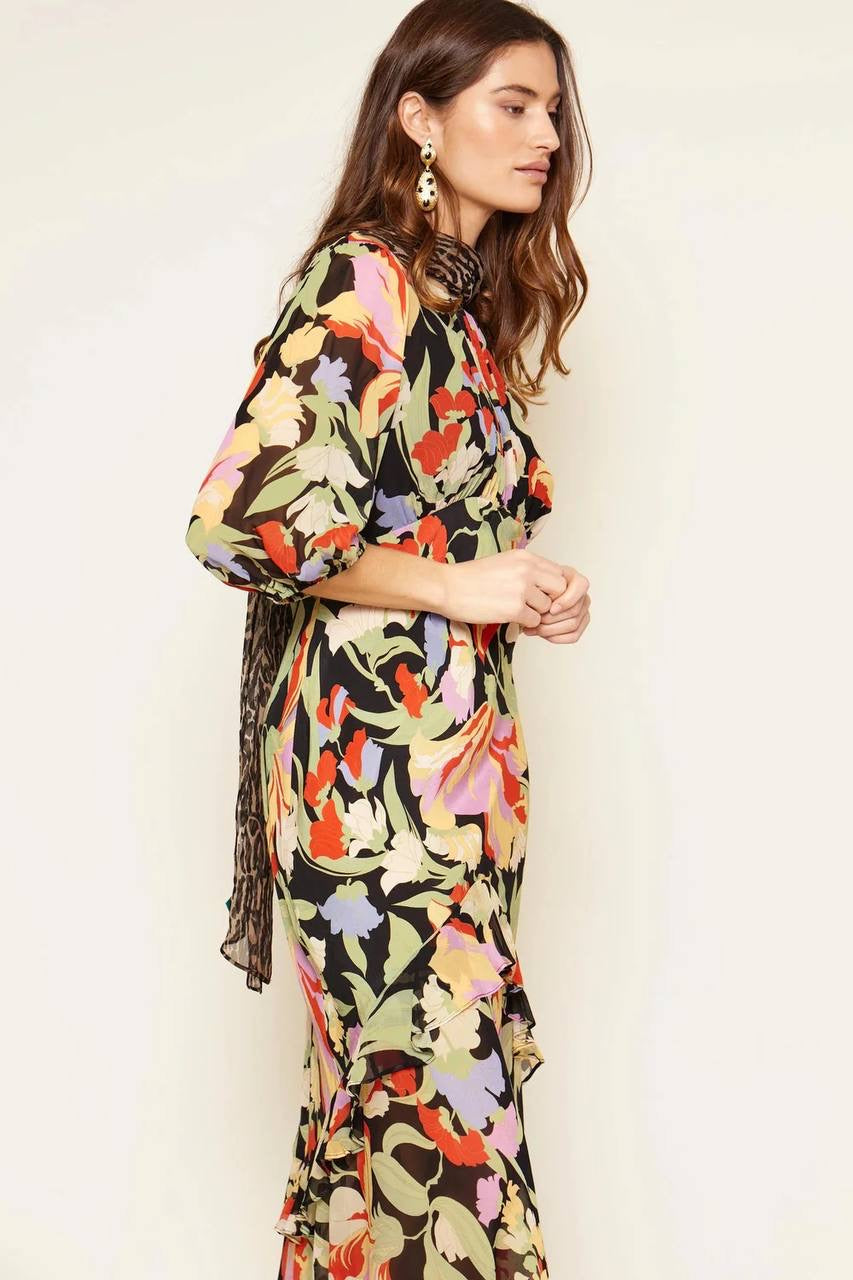 RX Cheryl Silk Midi Dress