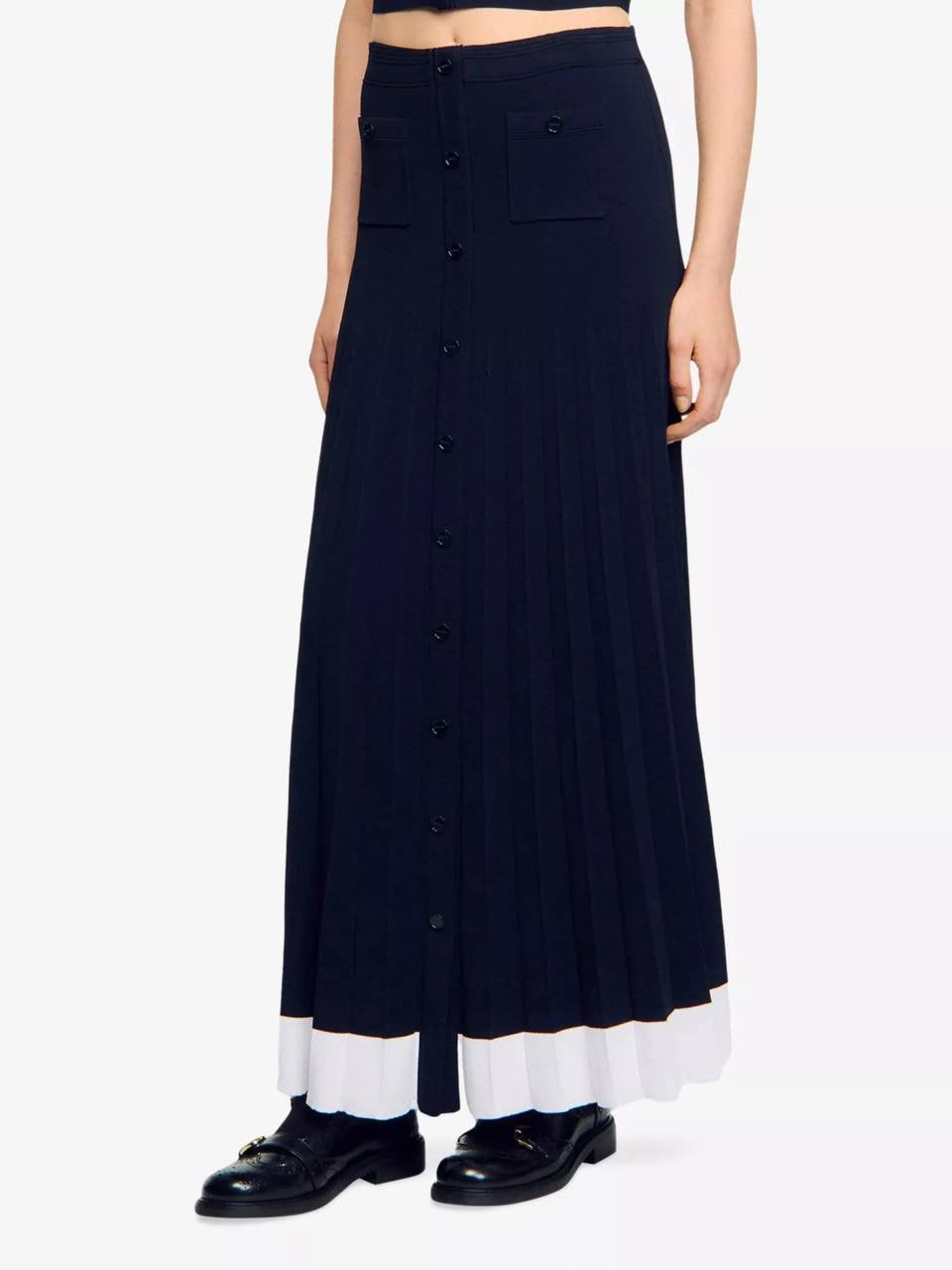 SD Ocean Two Tone Cropped Knit Top | Oceane Midi Skirt | Viscose-Blend Set