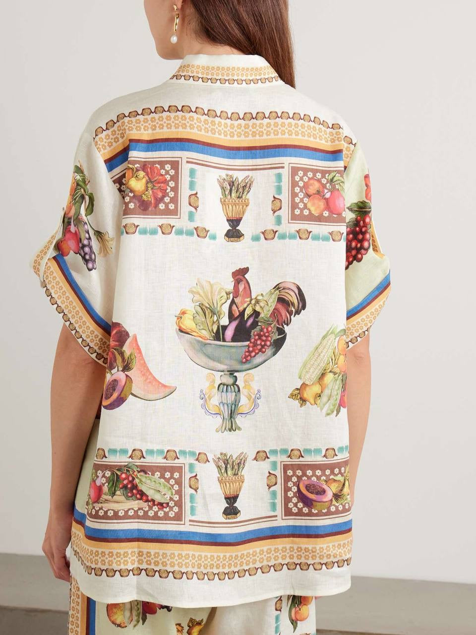 ALM Mercado Printed Linen Shirt | Pant | Wrap Mini Skirt | Set