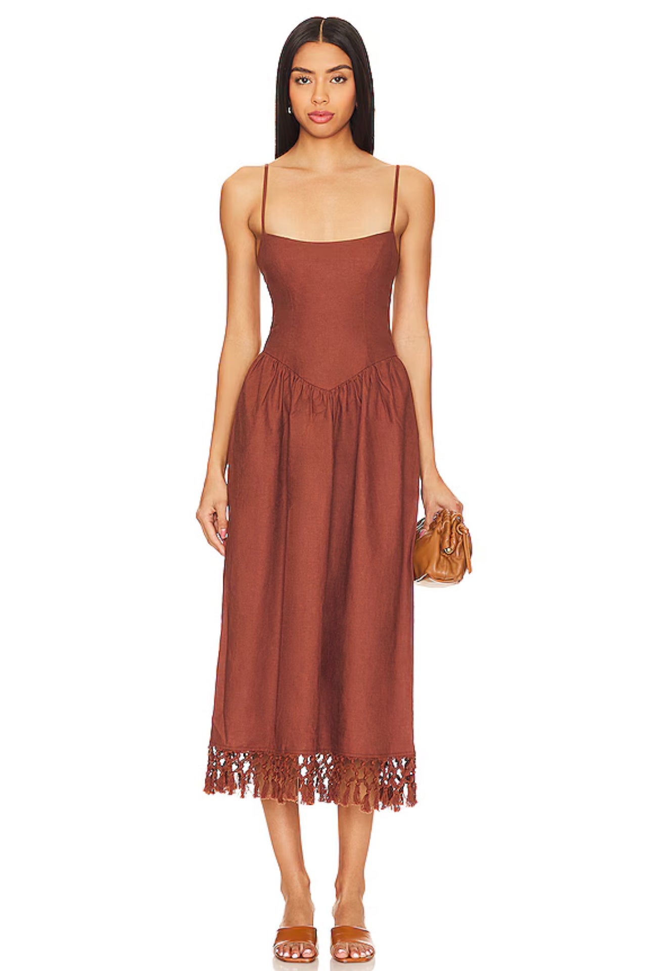TLR Lexi Linen-Blend Midi Dress