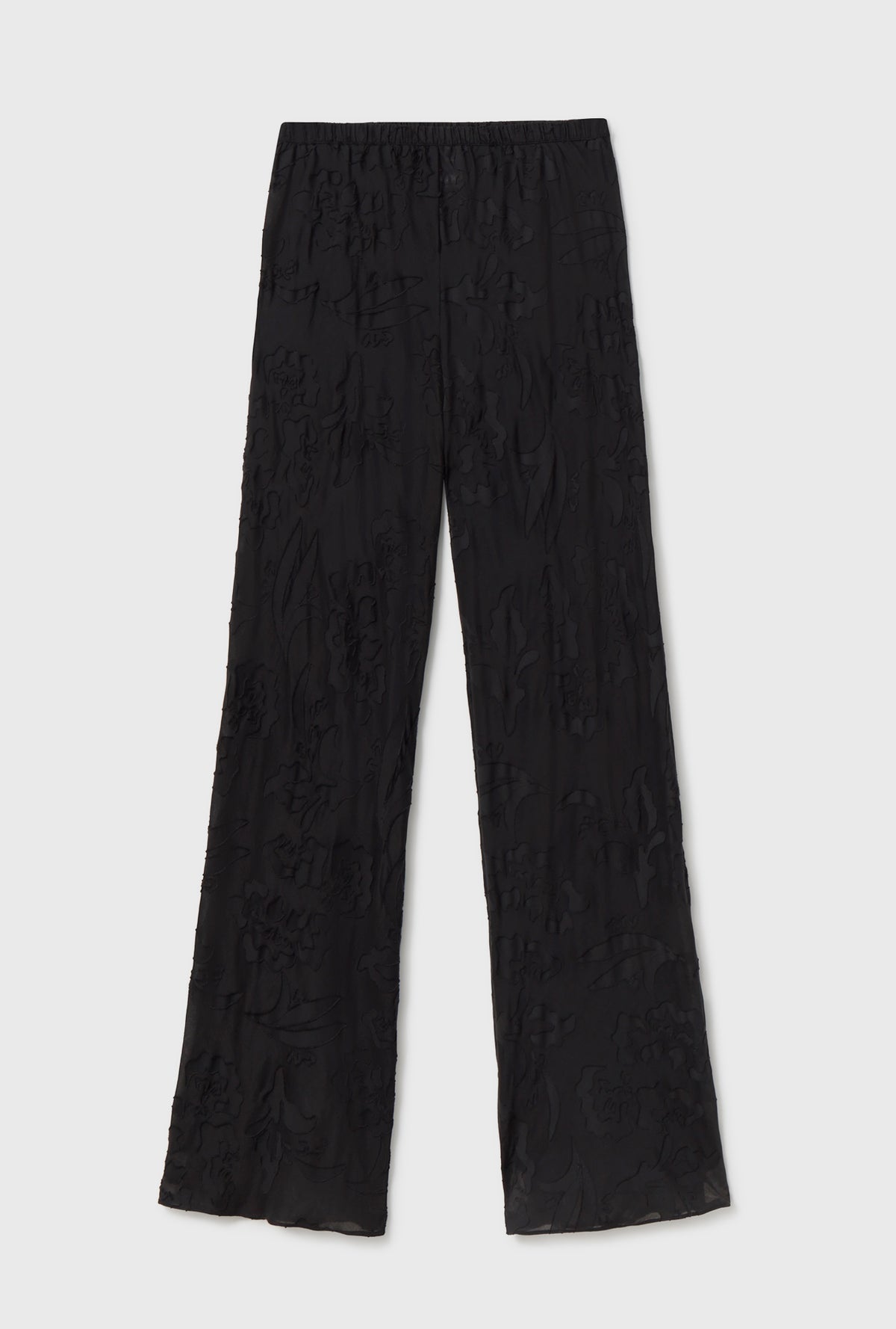 SL Clip Bias Cut Pants in Tulipa Black - Sheer Cotton-Silk