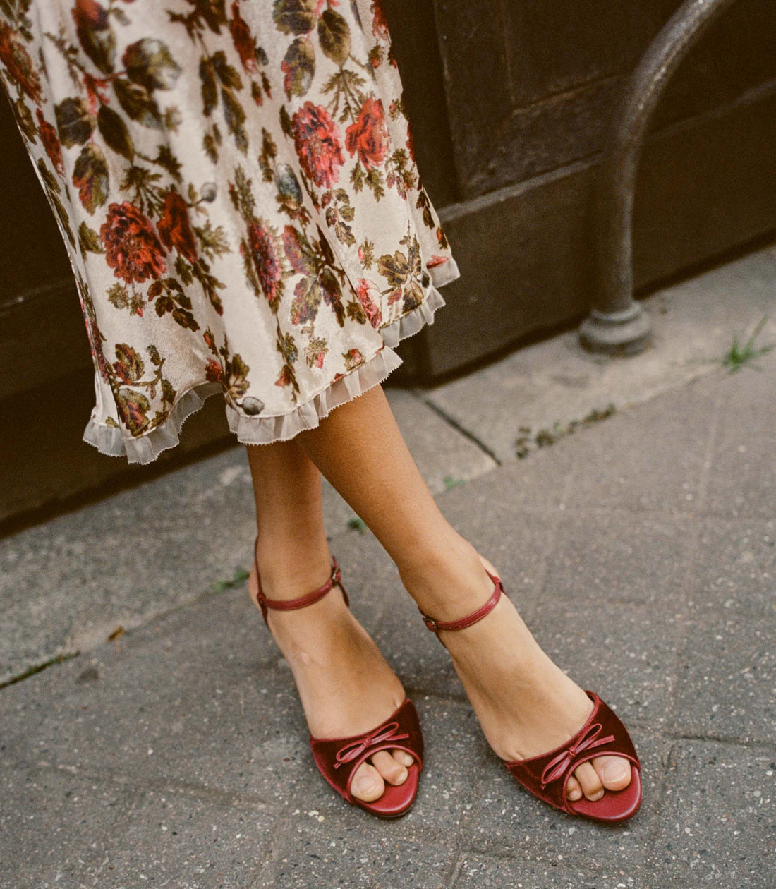 DN Calsi Silk Velvet Midi Dress in Primrose Garden Floral